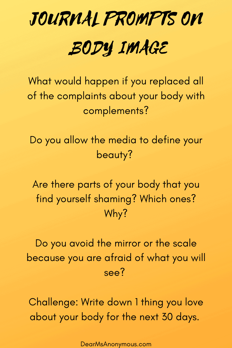 Journal prompts on body image to help you reimagine how you could start loving your body today